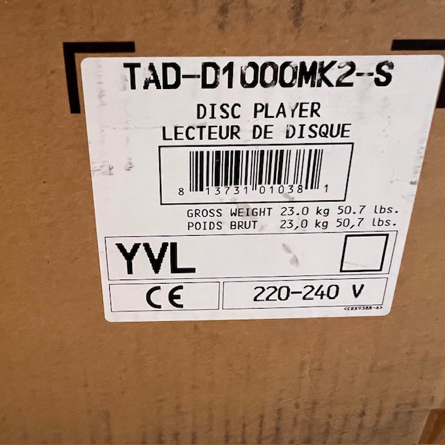 lecteur CD / SACD TAD 1000 MK2 S