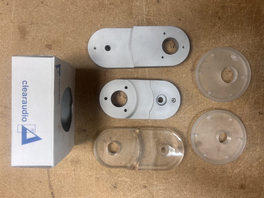 embases Clearaudio Perspex et Aluminium pour bras 9 et 12