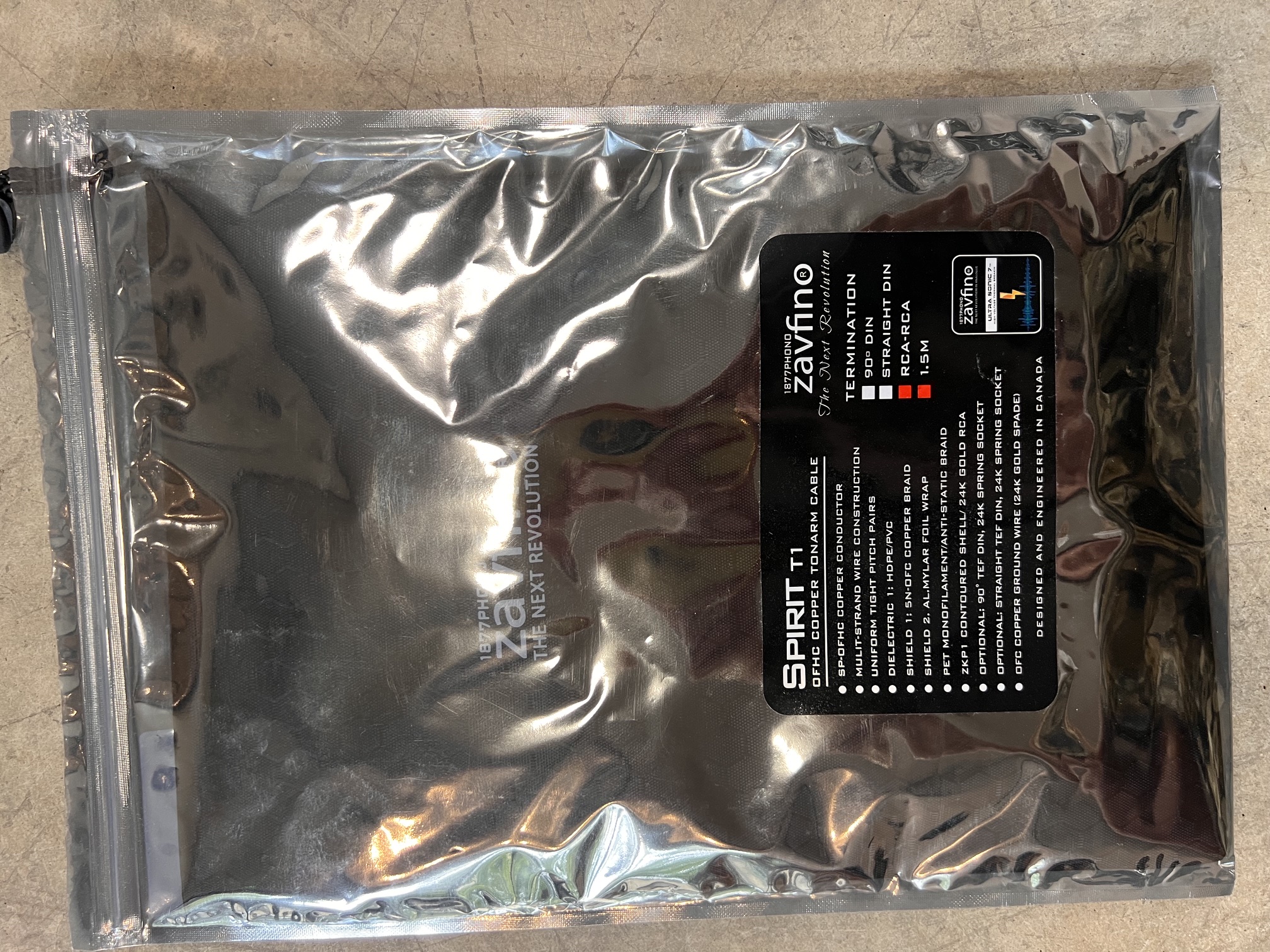 Cable phono ZAVFINO 1877 SPIRIT T1