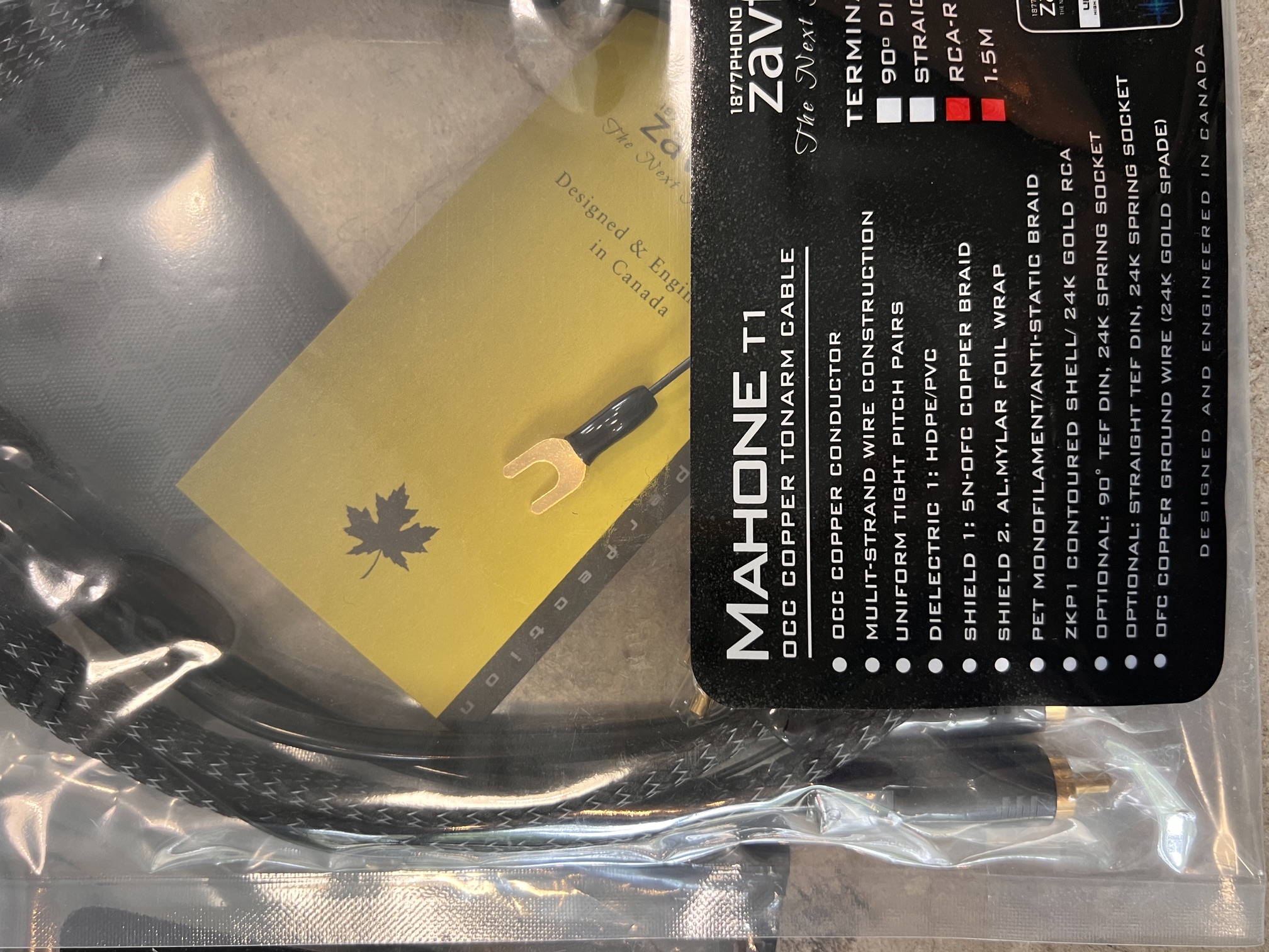 Cable phono ZAVFINO 1877 MAHONE T1